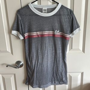 PINK Victoria’s Secret Gray Sheer Tee